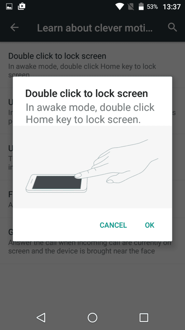 Double click to turn screen off