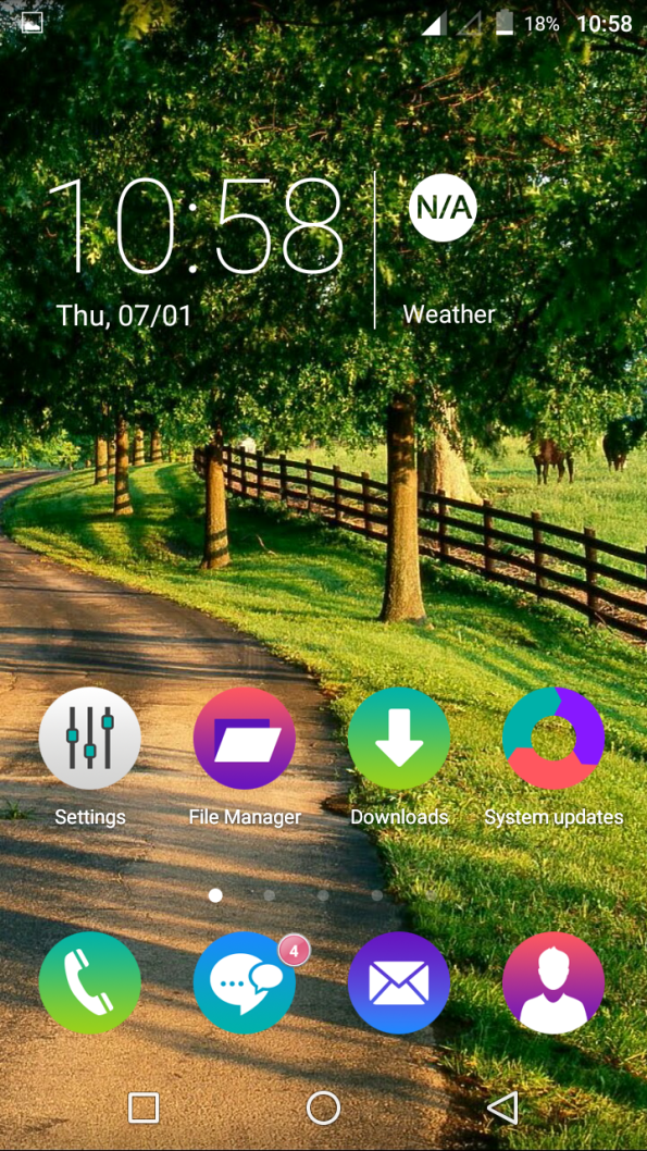 Stock Home Launcher. Not blurred.