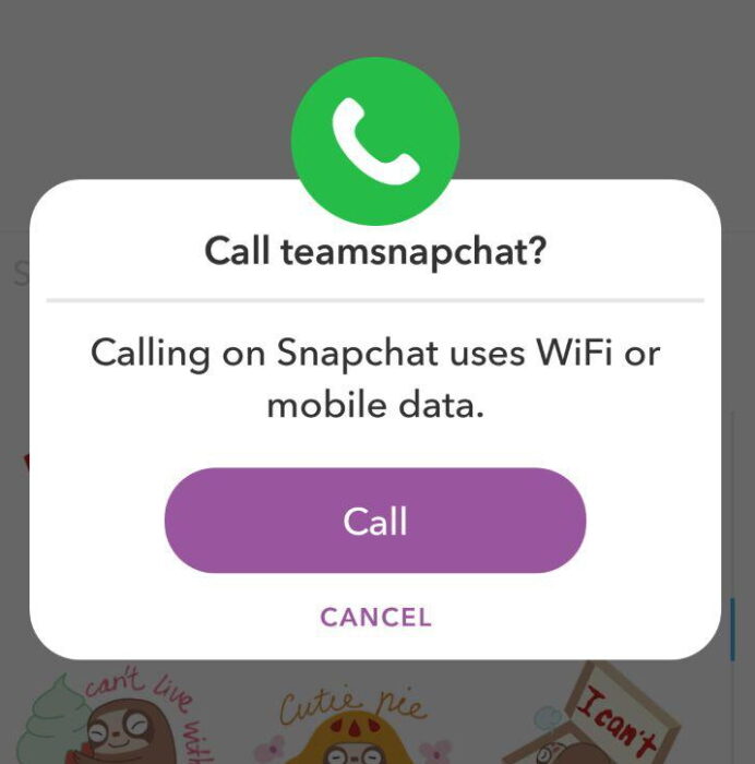 Snapchat calling