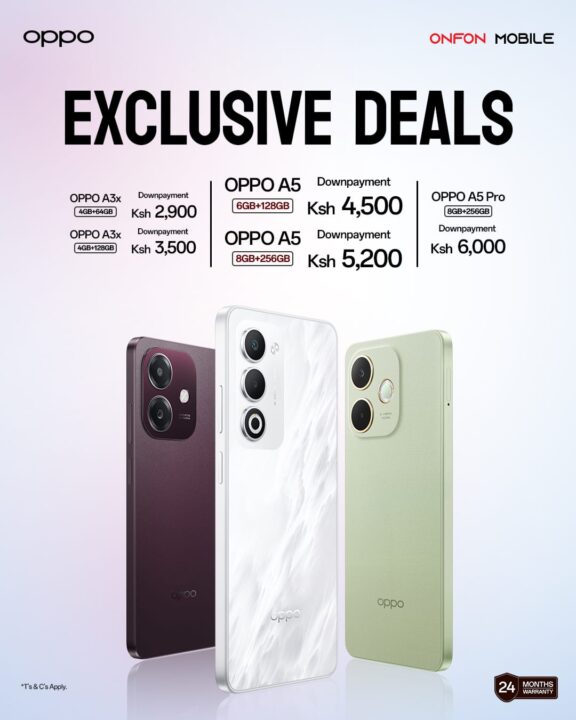 OPPO Kenya launches the OPPO A5, joining the A5 Pro with rugged durability, a 6,000mAh battery, and smart features from Ksh21,999.