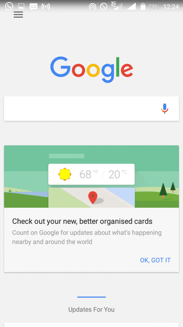 Google Now Landing