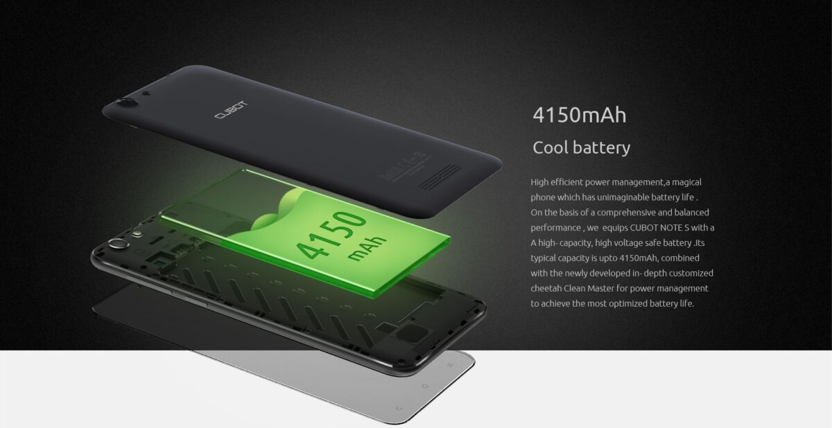 Cubot Note S battery