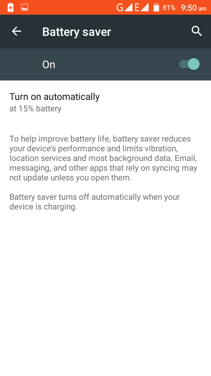 Cubot Note S Battery Saving