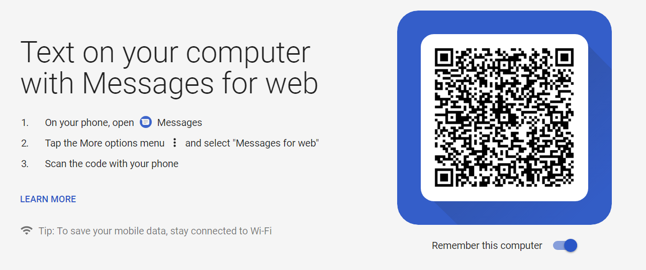 Android Messages Website