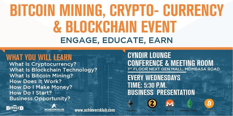 Bitcoin Mining Cryptocurrency And Blockchain Event Techish Kenya - 