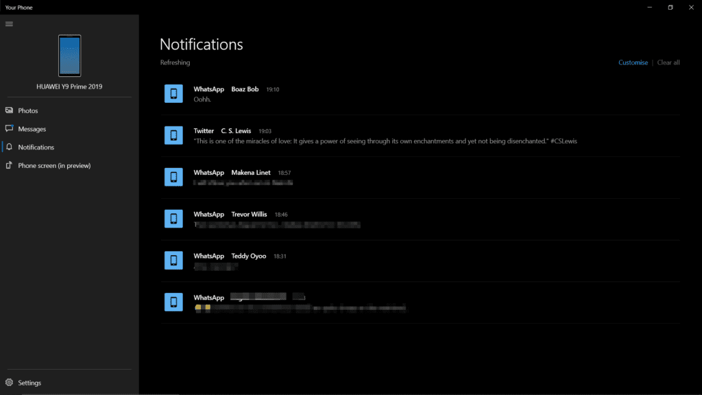 Android Notifications on Windows 10 PC