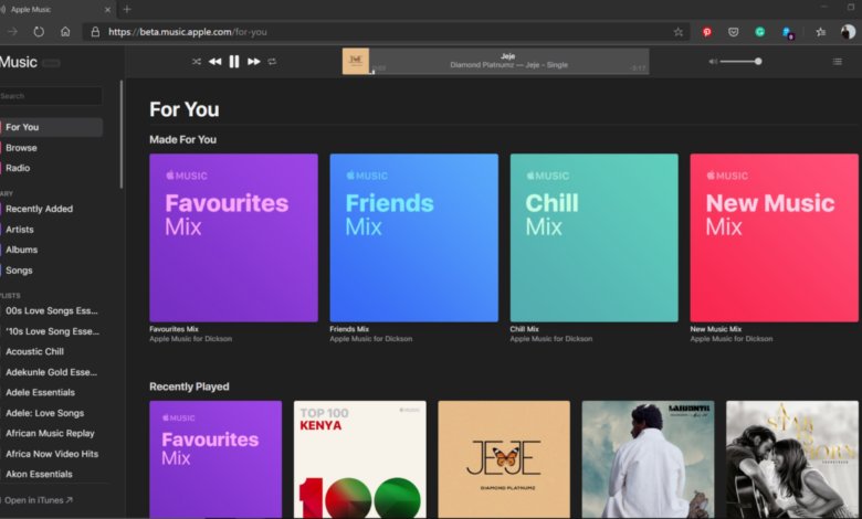 Apple Music on the Web