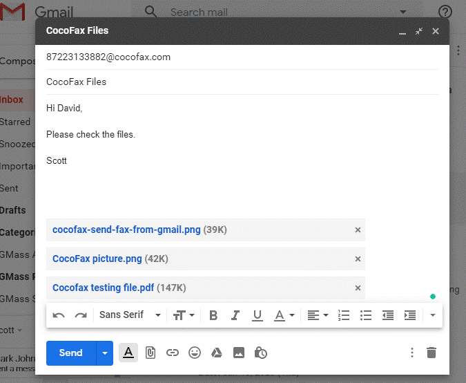 Send Fax from Gmail