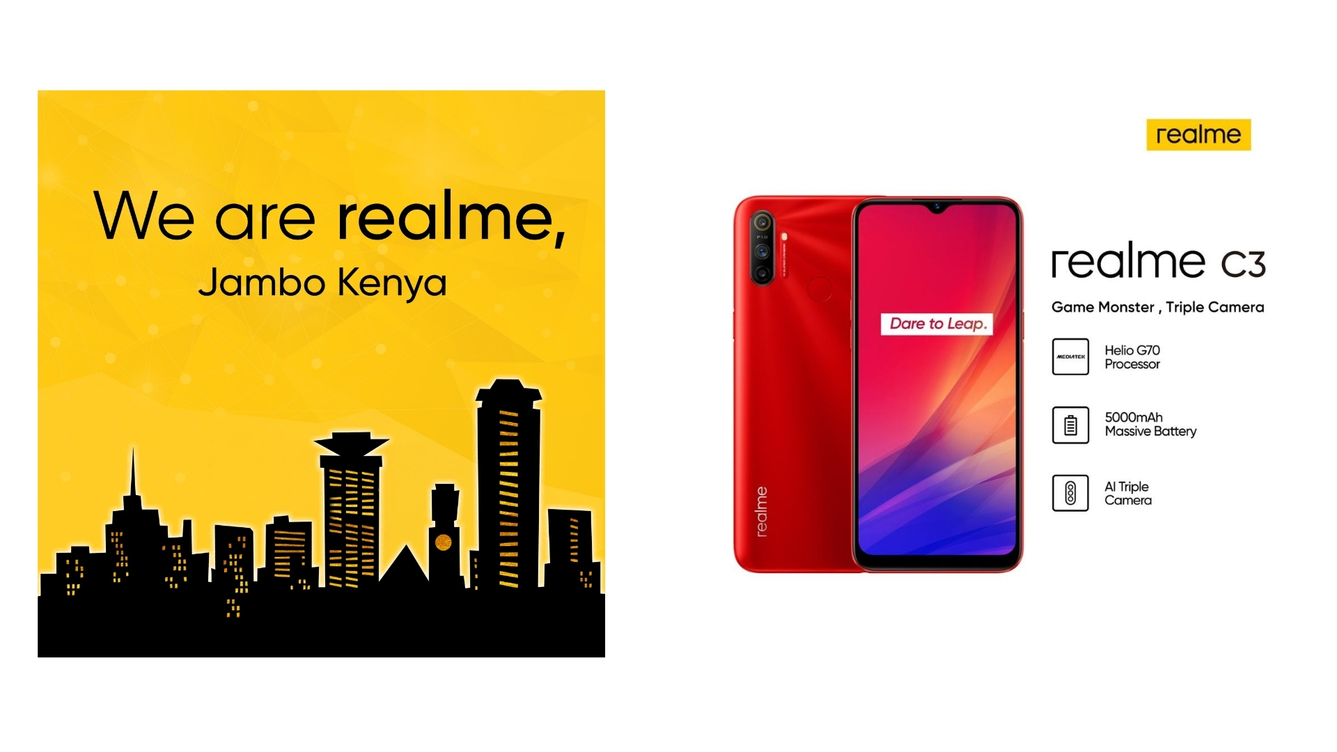 RealMe, one of the companies under BBK Electronics has now officially setup shop in Kenya. Their first device for the Kenyan market will be the RealMe C2. BBK Electronics owns OnePlus, OPPO, Vivo, and RealMe.