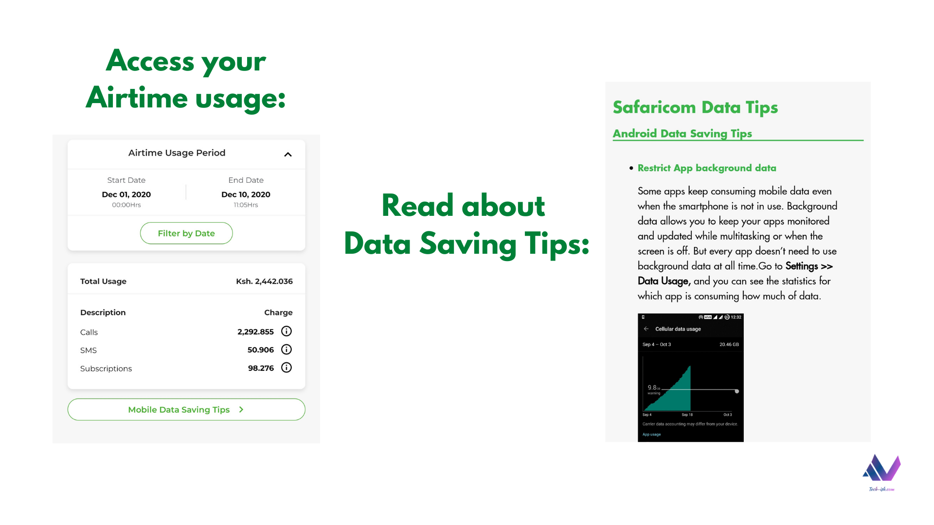 Airtime Usage and Data Saving Tips on Safaricom Data Statement Website