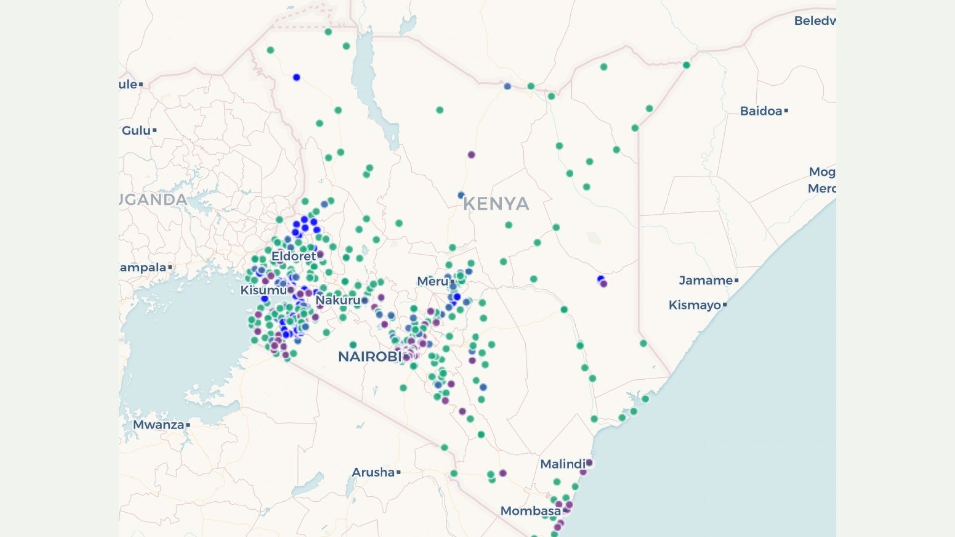 Vaccination Points across Kenya