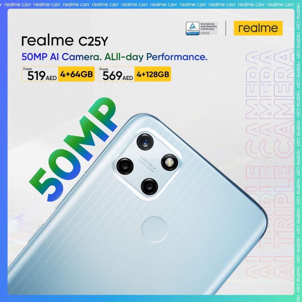 Realme C25Y with 50MP Camera, 128GB Storage Launched in Kenya