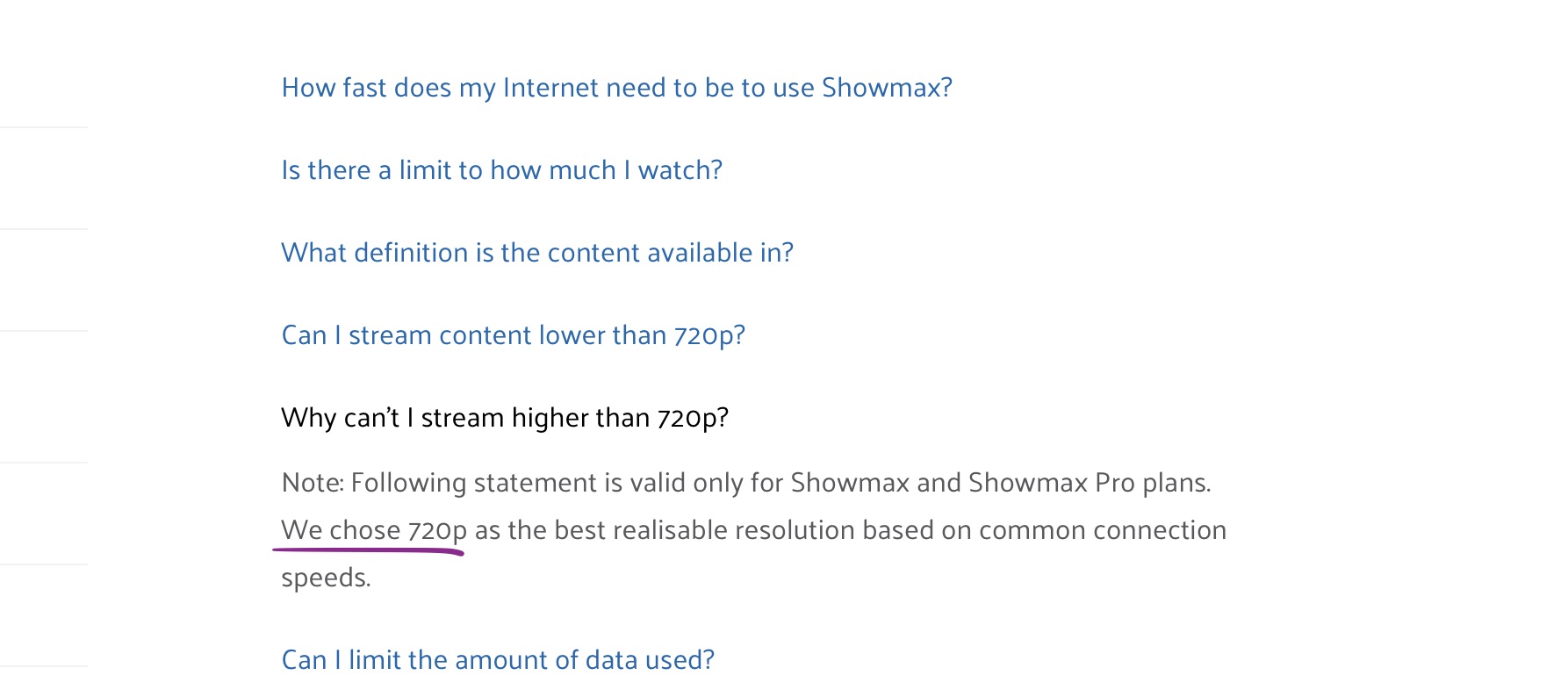 Showmax FAQ