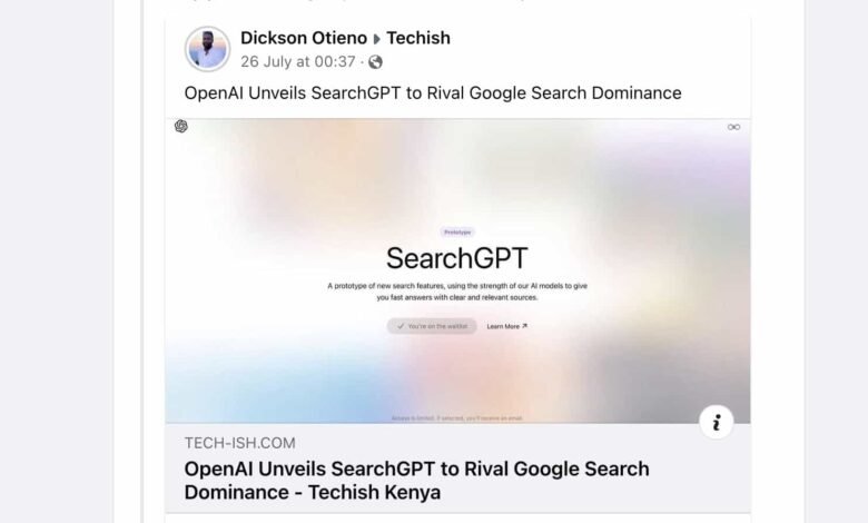 Facebook Deleted Our Posts on SearchGPT, Marking Them as Spam