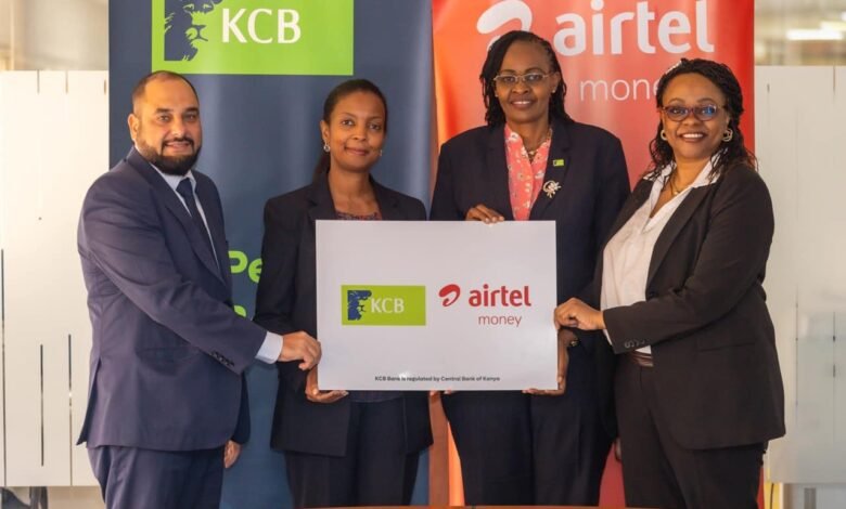 KCB and Airtel Money partner to enable Airtel users to pay KCB merchants seamlessly, promoting financial inclusion and interoperability. From Left Ashish Malhotra, Airtel Kenya Managing Director, Anne Kinuthia-Otieno, Airtel Money Kenya Managing Director, Mrs. Annastacia Kimtai, KCB Bank Kenya Managing Director and Angela Mwirigi, KCB Bank Kenya Director of Digital Financial Services