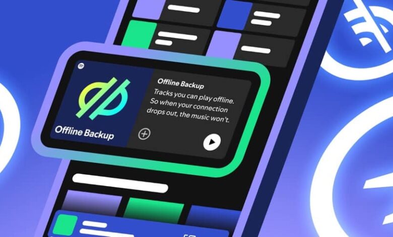 Spotify introduces *Offline Backup* for premium users, automatically caching recent songs to play offline, catching up with YouTube Music’s feature.