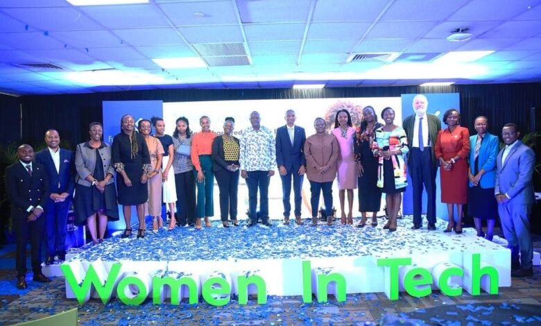 Mr. Kariuki Ngari, Managing Director and CEO of Standard Chartered Kenya and Africa (center), and Dr. Vincent Ogutu -Vice Chancellor of Strathmore University (center), poses with the top 7 winners of the Standard Chartered Women in Tech Cohort 7 program. Accompanying them are senior management members from Standard Chartered and Strathmore University. Standard Chartered awarded KES 8.75 million to seven women-led startups focused on sustainability, promoting ESG practices through the Women in Tech Program.