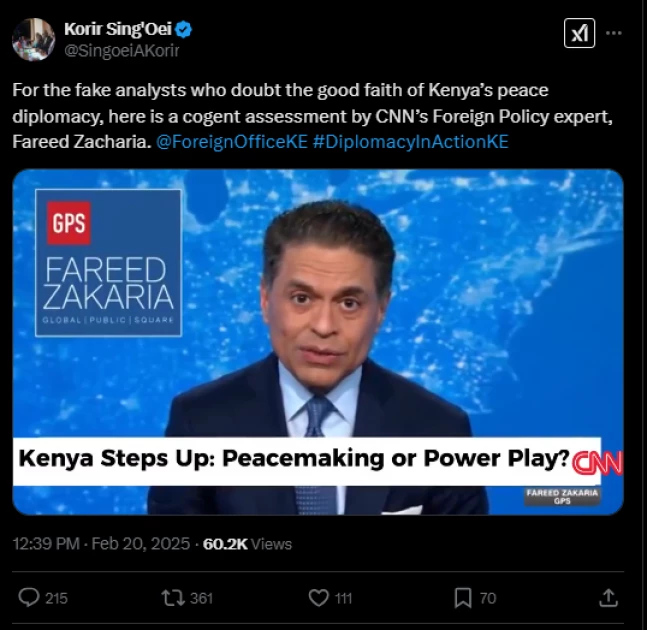 Kenya’s Foreign Affairs PS shared a deepfake CNN video, raising concerns over misinformation, selective cybercrime law enforcement, and diplomatic credibility.