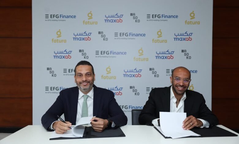 MaxAB-Wasoko acquires Egypt’s Fatura to expand its super app reach and consolidate Africa’s fragmented retail and fintech ecosystem. L-R: Aladdin ElAfifi, CEO of EFG Finance, an EFG Holding company and Belal Megharbel CEO of MaxAB-Wasoko