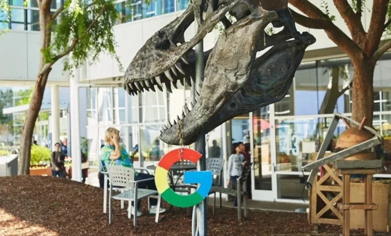 Dinosaur-skeleton-at-Google