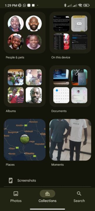 Google Photos places in Collections