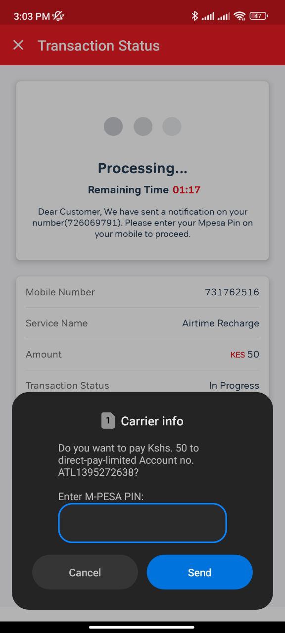 How to buy airtel airtime from M-pesa using My Airtel app-5