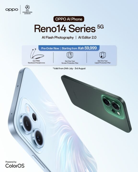 OPPO Reno14 F 5G launches in Kenya with advanced AI photography, gaming performance, robust build quality, and improved productivity features.