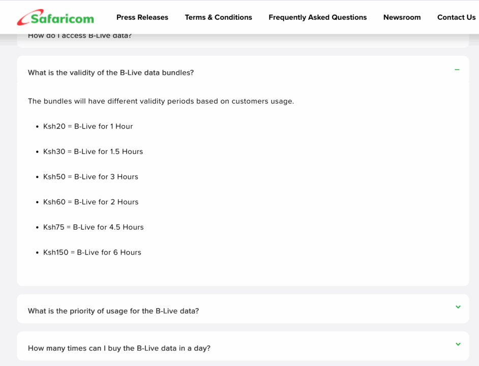 Safaricom’s B-LIVE introduces pay-by-the-hour mobile internet. Prices, how to buy, and what to expect.