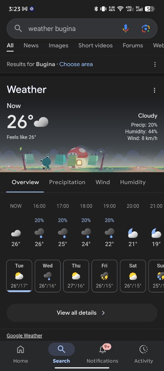 Google-Search-short-term-weather-forecasts