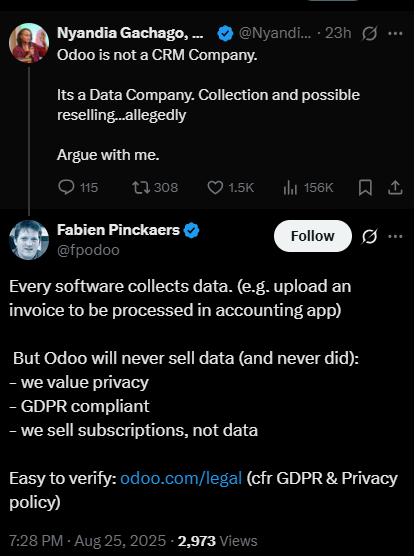 Odoo-founder-refutes-data-selling-claims