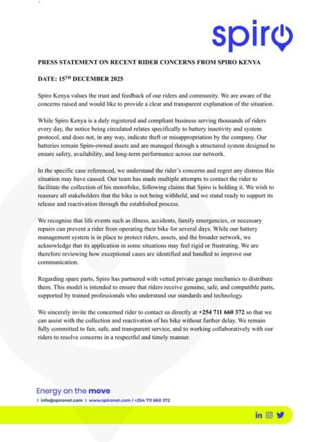 Spiro Kenya backlash explained: Battery repossessions, remote lockouts ...