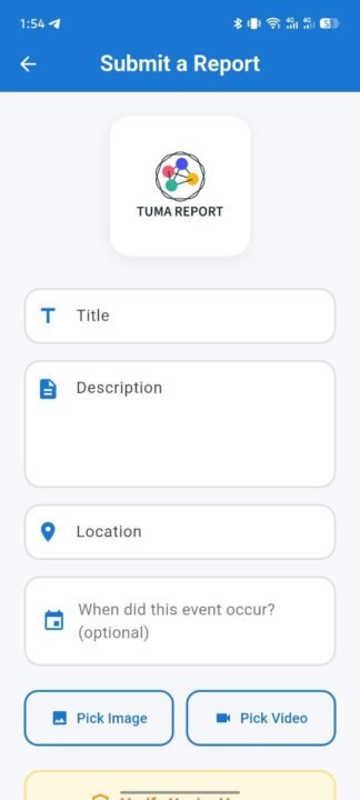 Tuma-Report-app-submit-report-UI