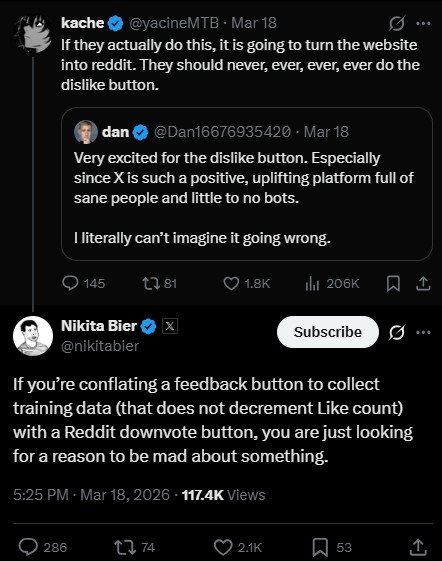 X-dislike-button-and-Reddit-downvote