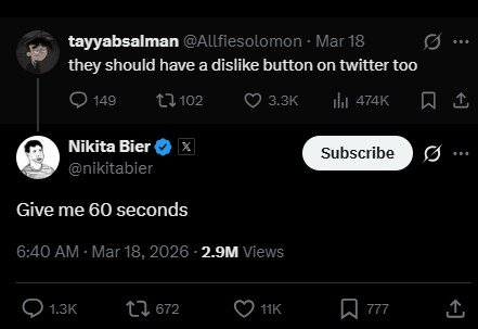 X-twitter-dislike-button-for-comments