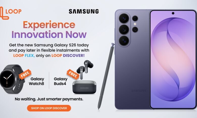 LOOP is offering the Samsung Galaxy S26 on FLEX instalments — with a free Galaxy Watch 8 or Galaxy Buds 4. Plus Easter discounts on dining, events, and more via LOOP Discover.