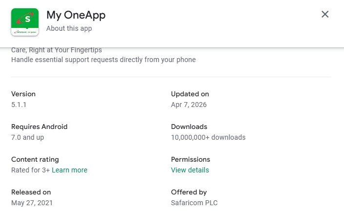 Safaricom-My-OneApp-compatibility