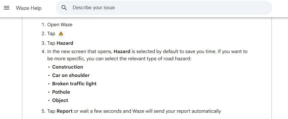 Waze-hazard-reporting