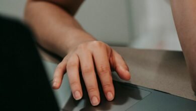 self employed woman working on laptop