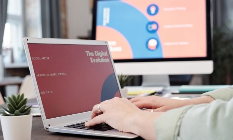 a person using a laptop