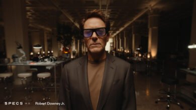 Snapchat users say a Robert Downey Jr. Specs advert interrupts chats and camera access, with a Skip button appearing later.