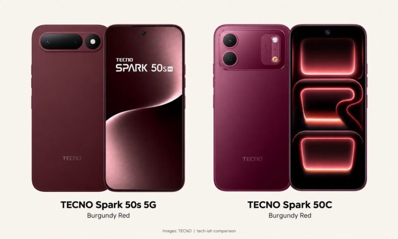 TECNO Spark 50s launches with 5G and 45W charging. Spark 50C has a smaller battery and slower charging than 40C.