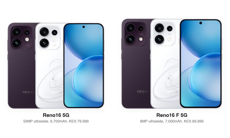 OPPO's Reno16 costs KES 79,999 and the Reno16 F KES 69,999 in Kenya. Pre-orders run to 4th November with gifts.
