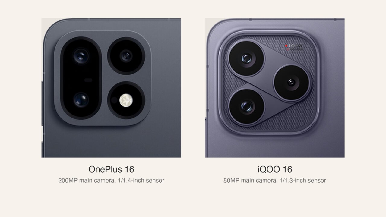 The OnePlus 16 has 8% more battery energy, the iQOO 16 a sharper 2K screen.