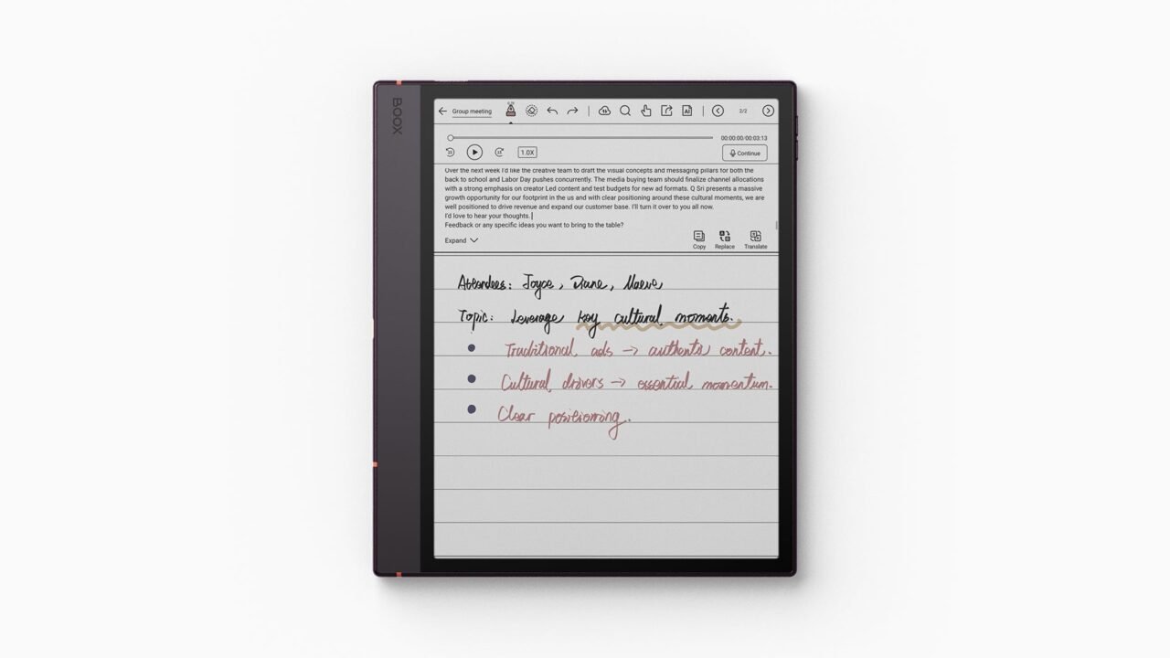 BOOX firmware 4.3 adds Dual Notes for compatible e-paper notebooks ...